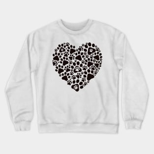 Love Heart Paw Print Collage Pet Dog Pawprint Crewneck Sweatshirt